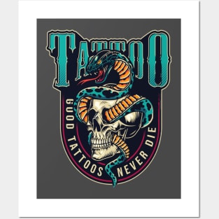 TATTOO SNAKE Posters and Art